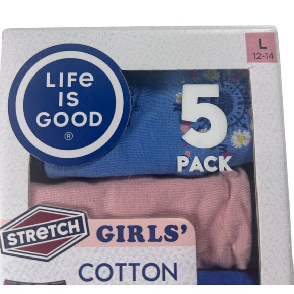 Life Is Good‎ Hipsters Girls Size Large Cotton Stretch 5-Pack New - Picture 3 of 7
